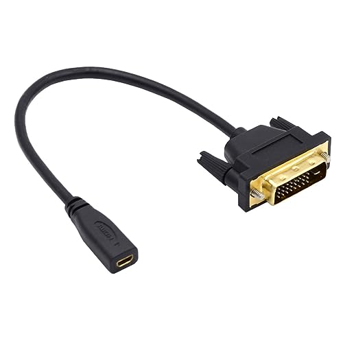 CY Cable DVI 24+1 Stecker auf Micro HDMI 1.4 Typ-D 4K Buchse Verlängerungskabel für Computer HDTV Grafikkarte UHD 20 cm von CY