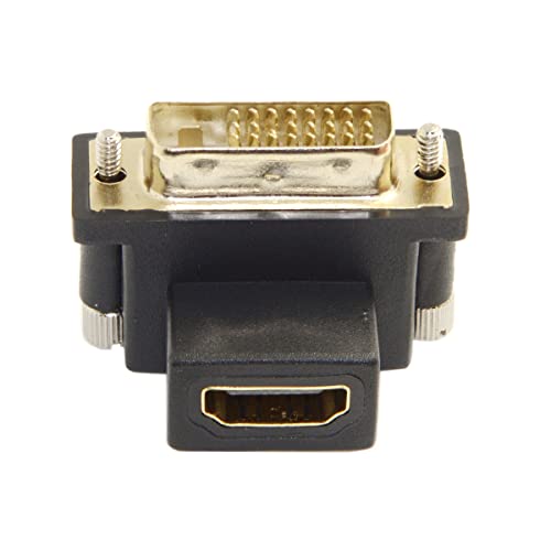 CY DVI Stecker auf HDMI Buchse Adapter 90 Grad nach unten gewinkelt 4K 1080P für Computer HDTV Grafikkarte von CY