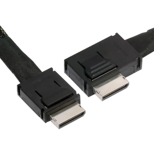 CY-Kabel, 90 Grad nach links abgewinkelt, OcuLink PCIe 4.0 PCI-Express SFF-8611 4i auf SFF-8611, aktives Datenkabel für eGPU-SSD (50 cm) von CY