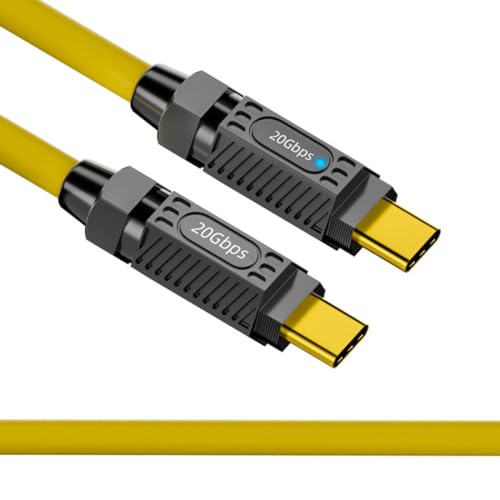 CY-Kabel, ultraweich, hochflexibel, USB-C, USB4, 20 Gbit/s, 140 W, 8K, für Gaming-Tastatur, Maus, Typ-C-Stecker auf Stecker, Strom und Daten (20 cm) von CY