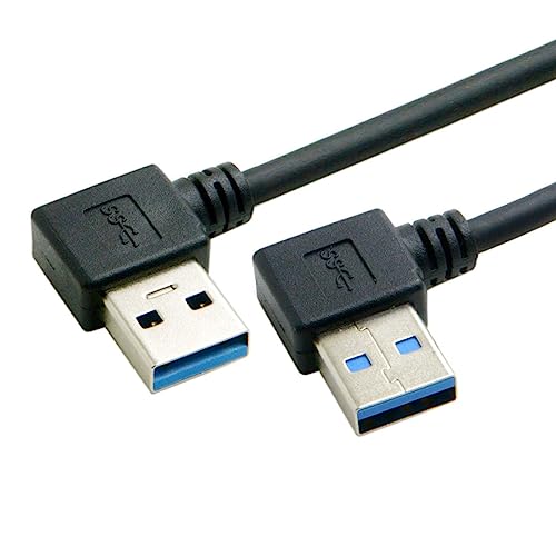 CY Kabel 20 cm USB 3.0 Typ A 90 Grad links abgewinkelt auf rechts abgewinkelt Datenkabel für Festplatten Computer von CY