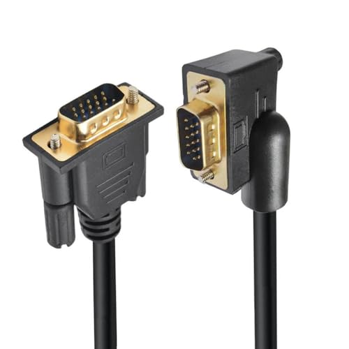 CY Kabel 90 Grad rechtwinkliger VGA-RGB-Stecker auf geraden Stecker, Verlängerung 3COAX+6C für Monitor, Projektor, Computer von CY