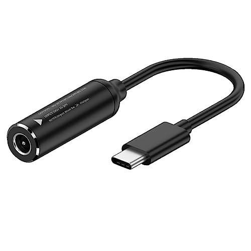 CY Kabel DC 20 V Klinke 5,5 x 1,7 mm Eingang auf USB-C Typ-C Ausgang, 90 Grad rechtwinkliger Netzstecker, Ladekabel, 65 W, PD9 V, 5 V, 20 V für Laptop (20 cm) von CY