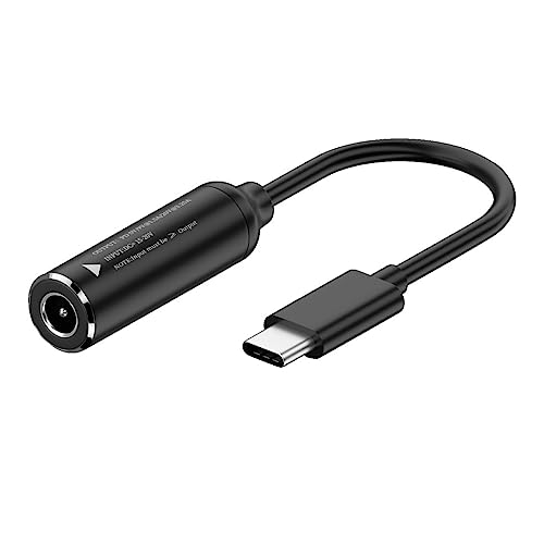 CY Kabel DC 20 V Klinke 5,5 x 2,1 mm Eingang auf USB-C Typ-C Ausgang, 90 Grad rechtwinkliger Netzstecker, Ladekabel, 65 W, PD9 V, 5 V, 20 V von CY