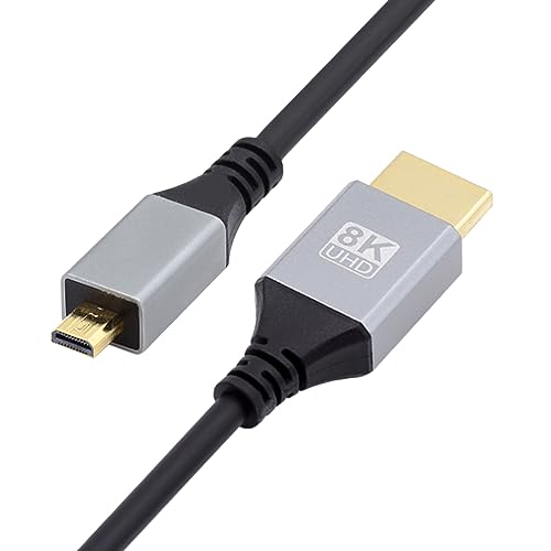 CY Kabel Micro HDMI 2.1 Ultradünnes HDTV-Kabel 8K 4K Hyper Super Flexibel Slim Kabel Typ-A auf Typ-D für Kamera HDTV 100 cm von CY