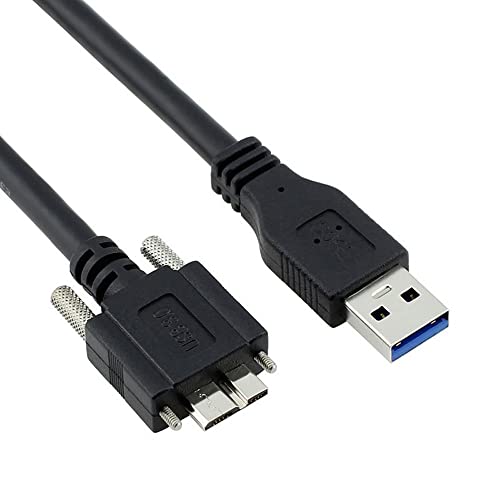 CY Kabel Micro USB3.0 Einzelne Schraube Verriegelung an USB3.0 Daten 5Gbps Stromkabel für VR Industriekamera Computer (3.0m) von CY