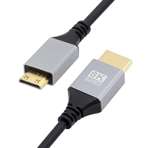 CY Kabel Mini HDMI 2.1 Ultra Dünn HDTV Kabel 8K 4K Hyper Super Flexible Slim Cord Typ-A zu Typ-C für Kamera HDTV 100cm von CY