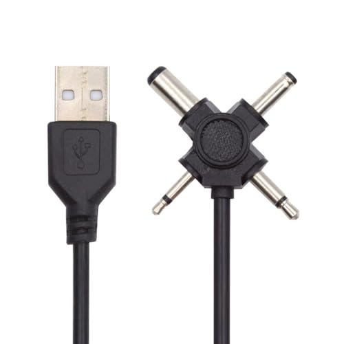 CY Kabel USB 2.0 Typ A Stecker auf 4-in-1 DC 5 V 5,5 x 2,1 mm 4,0 x 1,7 mm Mono 3,5 mm 2,5 mm Netzstecker Hohlstecker Ladekabel von CY