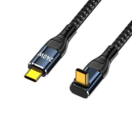 CY Kabel USB-C 240W Typ-C Stecker auf Stecker Kabel Up Down Winkelstecker 48V 5A Kompatibel mit USB 2.0 480Mbps 100W Aufladen für Laptop Tablet Handy von CY