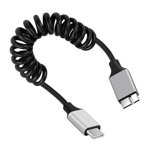 CY-Kabel USB-C Typ-C Host zum Micro-USB3.0-Stecker OTG Stretch-Spiralkabel 100 cm Verlängerung 5 Gbit/s für Festplattentelefonkameradaten von CY