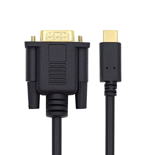 CY Typ-C-Videokabel, USB 3.1, USB-C auf VGA, RGB, unterstützt 1080p, 60 Hz, 1,8 m, für Monitor, Laptop, HDTV CY Typ-C-Videokabel, USB 3.1, USB-C auf VGA, RGB, unterstützt 1080p, 60 Hz, 1,8 m, für Monitor, Laptop, HDTV von CY