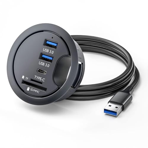 CY USB 3.0 Hub SD TF USB-C 2 Port USB 60mm Schreibtischtülle Splitter Dockstation Micro-SD-Kartenleser für Desktop-PC CY USB 3.0 Hub SD TF USB-C 2 Port USB 60mm Schreibtischtülle Splitter Dockstation Micro-SD-Kartenleser für Desktop-PC von CY