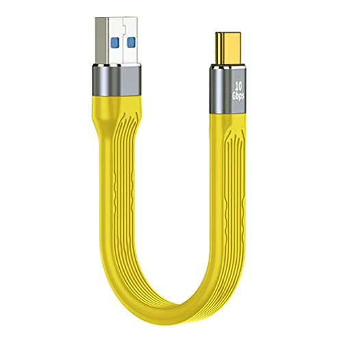 CY Gelbes 10 Gbit/s USB 3.1 Typ C Stecker auf USB 3.0 Typ A Stecker, flach, flach, FPC Datenkabel, 13 cm, für Laptop, Handy von CY