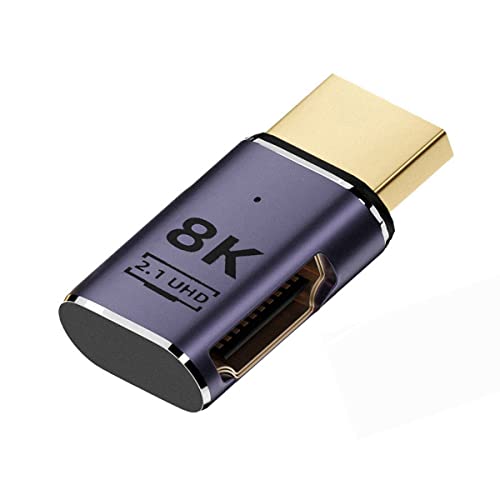 YC° CY 8K Kabel HDMI-Stecker auf HDMI 2.1 Buchse, flach, horizontal, 90 Grad rechtwinklig, UHD Verlängerungsadapter, unterstützt 8K 60Hz HDTV von CY