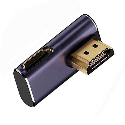 CY 8K Kabel, HDMI-Stecker auf HDMI 2.1-Buchse, vertikal, 90 Grad, links nach unten abgewinkelt, Low-Profile, UHD-Verlängerungsadapter, unterstützt 8K 60Hz HDTV von CY