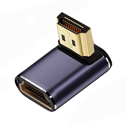 YC° CY 8K Kabel HDMI Stecker auf HDMI 2.1 Buchse Vertikal 90 Grad nach unten abgewinkelt Low Profile UHD Verlängerungsadapter Unterstützung 8K 60hz HDTV von CY