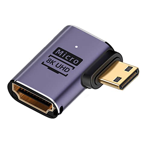CY 8K Kabel rechtwinkliger Mini-HDMI-Stecker auf HDMI 2.1-Buchse UHD Verlängerung Gold Konverter Adapter unterstützt 8K 60Hz HDTV CY 8K Kabel rechtwinkliger Mini-HDMI-Stecker auf HDMI 2.1-Buchse UHD Verlängerung Gold Konverter Adapter unterstützt 8K 60Hz HDTV von CY
