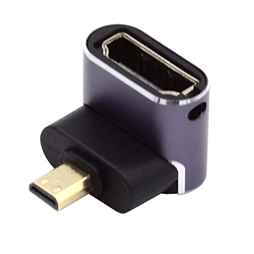 CY 8K Kabel nach unten abgewinkelter Micro-HDMI-Stecker auf HDMI 2.1-Buchse UHD Verlängerung Gold Konverter Adapter unterstützt 8K 60Hz HDTV CY 8K Kabel nach unten abgewinkelter Micro-HDMI-Stecker auf HDMI 2.1-Buchse UHD Verlängerung Gold Konverter Adapter unterstützt 8K 60Hz HDTV von CY