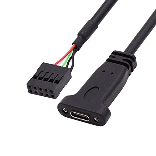 YC° CY Kabel USB 3.1 Typ C USB-C Buchse auf USB 2.0 Motherboard 9pin 10pin Header Kabel mit Halterung Single Port von CY