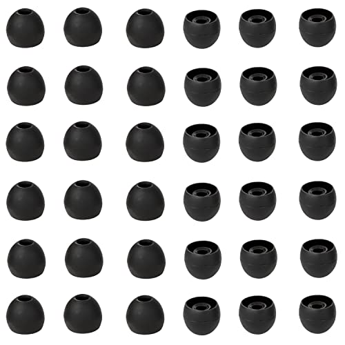 CYADCI 36 Stück kleine Ohrstöpsel, weiche und bequeme Silikon-Ohrstöpsel, Ersatzteile, Silikon, passend für die meisten In-Ear-Kopfhörer, Innenloch 3,8 mm - 5,5 mm, kleine schwarze Ersatz-Ohrstöpsel von CYADCI