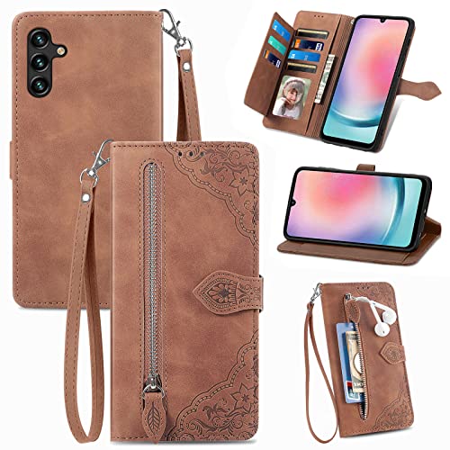 Hülle Kompatibel with Samsung Galaxy A05S,Handyhüllen Klapphüllen rutschfest Kartensteckplätze Flexibel Hochleistungsschutz Ständer Innentasche Wasserresistent Kunstleder Bildschirmschutz Braun Hülle Kompatibel with Samsung Galaxy A05S,Handyhüllen Klapphüllen rutschfest Kartensteckplätze Flexibel Hochleistungsschutz Ständer Innentasche Wasserresistent Kunstleder Bildschirmschutz Braun von CYANDYSL