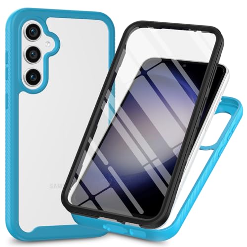 Hülle Kompatibel with Samsung Galaxy A55, TPU mit Integriertem 360 Grad Schutzhülle Tasche Wasserdicht Backcover Zubehör für Galaxy A55 Helles Blau Hülle Kompatibel with Samsung Galaxy A55, TPU mit Integriertem 360 Grad Schutzhülle Tasche Wasserdicht Backcover Zubehör für Galaxy A55 Helles Blau von CYANDYSL