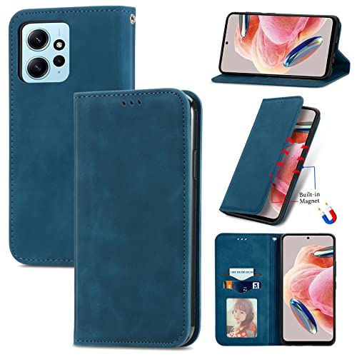 Hülle für Redmi Note 13 Pro 5G(Nicht für 4G) Flip Wallet PU Lederhülle Klapphülle [Standfunktion] [Kartenfächern] Schutzhülle für Note 13 Pro/Poco X6 5G Blau von CYANDYSL