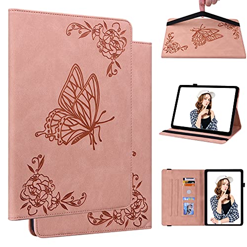 Magnetische Hülle Kompatibel with Samsung Galaxy Tab A9 Plus, Galaxy Tab A9 Plus PU Leder Klapphülle Magnetische [Standfunktion] [Kartenfächern] Schutzhülle für Galaxy Tab A9 Plus Rosa von CYANDYSL