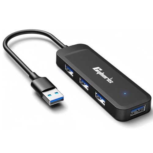 CYBORIS USB Hub 3.0 4-Port, 5Gbps Speed USB Splitter USB 3.0 Hub, USB Port Hub Expander, Ultra-Slim Data USB Hub for Laptop, PC, PS4, XPS, Flash Drive, Mobile HDD. Charging Not Supported (0.6FT/0.2M) von CYBORISAUX