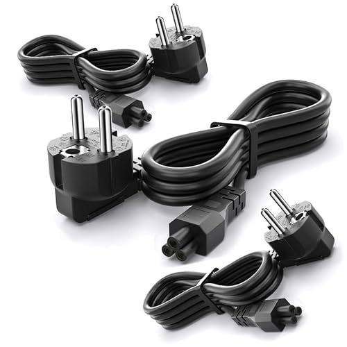 Netzteil Kabel 3 Polig (3 Stück 1.5m), CYD 250V 10A Laptop Power Cable 3 Pin Kompatible mit Beamer Stromkabel Monitor LG HP Philips Samsung von CYD