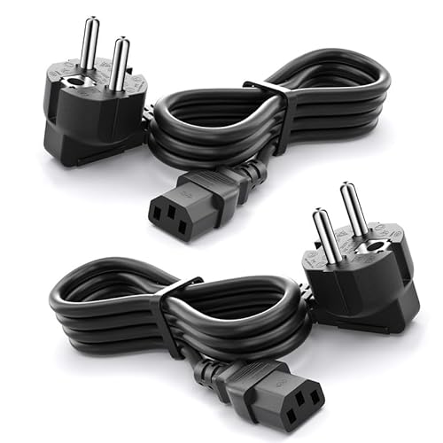 Tv Stromkabel (2 Stück 1.8m), CYD Universal Kabel Laptop 250V 10A Kompatible mit Beamer TV netzkabel Samsung LG Stecker von CYD