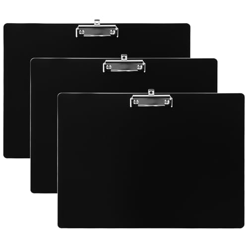 CYEER 3 Stück Klemmbrett A3 Schwarz, Klemmbrett A3 Querformat Set, A3 Clipboard Drawing, Zeichenbrett A3, Klemmbretter mit Loch, Klemmbrett mit Klammer, Schreibbrett für Büro, Schule oder Restaurant CYEER 3 Stück Klemmbrett A3 Schwarz, Klemmbrett A3 Querformat Set, A3 Clipboard Drawing, Zeichenbrett A3, Klemmbretter mit Loch, Klemmbrett mit Klammer, Schreibbrett für Büro, Schule oder Restaurant von CYEER