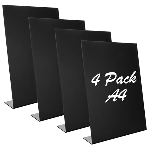 CYEER Kreidetafel-Schilder, A4, schwarzer Kunststoff-Display-Ständer, Schreibtisch-Kreidetafel, L-Standard, Menü-Kreidetafel, Schild für Restaurant, Hotel, Hochzeit, Bar, Lebensmittelwagen, Büro, CYEER Kreidetafel-Schilder, A4, schwarzer Kunststoff-Display-Ständer, Schreibtisch-Kreidetafel, L-Standard, Menü-Kreidetafel, Schild für Restaurant, Hotel, Hochzeit, Bar, Lebensmittelwagen, Büro, von CYEER