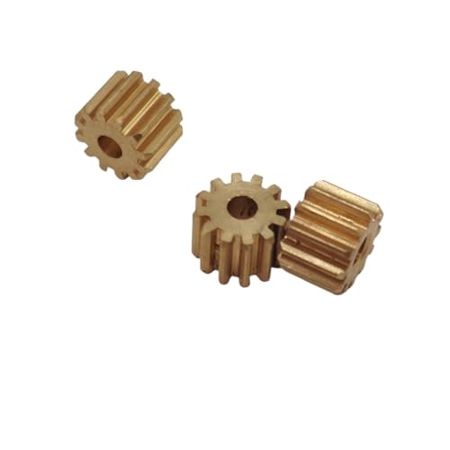 Zahnradwelle 3 Stück 81A Mini-Stirnrad, 8 Zähne, Kupfer, zylindrisches Ritzel, 1 mm fest sitzender Schaft, 3 mm, 4 mm Durchmesser, flaches Zahnrad for DIY-Modellflugzeuge Motorritzel(3mm OD) von CYFANG