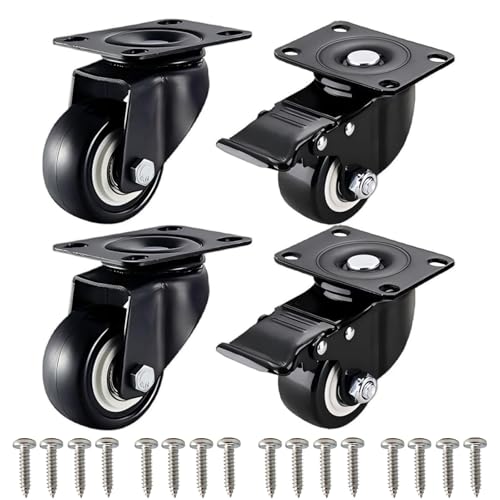 CYILIUEN 240 kg Last Möbelrollen Schwerlast 1.5 Zoll 40 mm mit 304 Edelstahl M6 Schrauben Verschleißfeste leise Lenkrollen zum Bewegen von Möbeln von CYILIUEN