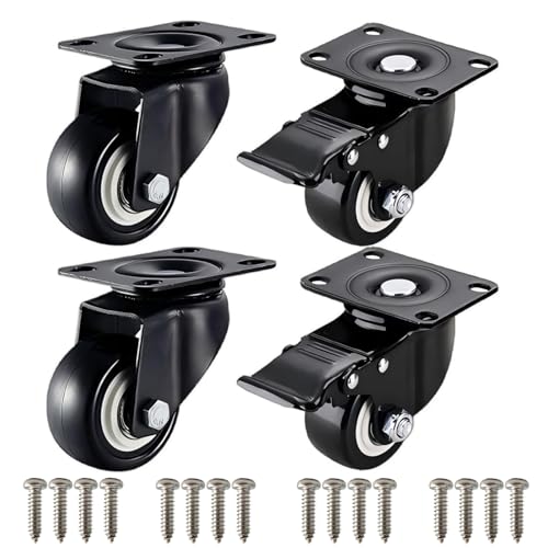 CYILIUEN 280 kg Last Lenkrollen 2 Zoll 50 mm mit 304 Edelstahl M8 Schrauben Hochleistungsbremsen Lenkrollen für Trolley von CYILIUEN