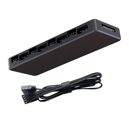 CYILPR ARGB PWM Lüfter Hub Controller Mit 8-Port Stromeingang Und Fernbedienung Für Die Kühlung des PC Gehäuses von CYILPR