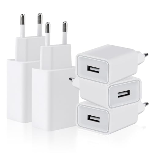 CYIOU USB C Ladegerät 5 Pack 5W USB Ladegerät 5V1A USB Stecker Netzstecker USB Ladestecker USB Ladegerät USB Netzteil Adapter für Samsung iPhone Huawei Xiaomi Oppo (Weiß) von CYIOU