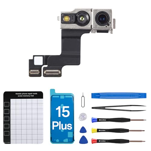 CYKJGS Ersatz-Selfie-Kamera für iPhone 15 Plus, 12 MP, OEM-Frontkamera, Flexkabel, Modul, Näherungssensor, Reparatur mit Fix-Tool-Kit A3094, A2847, A3093, A3096 CYKJGS Ersatz-Selfie-Kamera für iPhone 15 Plus, 12 MP, OEM-Frontkamera, Flexkabel, Modul, Näherungssensor, Reparatur mit Fix-Tool-Kit A3094, A2847, A3093, A3096 von CYKJGS