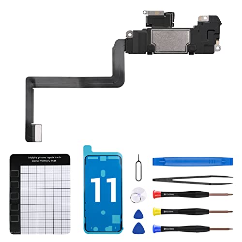 Für iPhone 11 Ohrlautsprecher Ersatz-Reparaturset Neues Front-Ohrhörermodul mit Näherungssensor Umgebungslichtsensor Teil Flex Kabel Anschluss Fix Tools Kit für A2111 A2223 A2221 Für iPhone 11 Ohrlautsprecher Ersatz-Reparaturset Neues Front-Ohrhörermodul mit Näherungssensor Umgebungslichtsensor Teil Flex Kabel Anschluss Fix Tools Kit für A2111 A2223 A2221 von CYKJGS