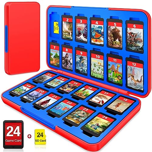 Switch Game Case with 24 Game Holder Compatible with Nintendo Switch&Switch OLED Game Card, CYKOARMOR Compact Switch Cartridge Case Red Blue Switch Game Case with 24 Game Holder Compatible with Nintendo Switch&Switch OLED Game Card, CYKOARMOR Compact Switch Cartridge Case Red Blue von CYKOARMOR