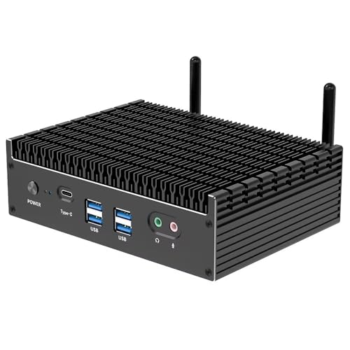 CYMINILMDPC 13th Gen i5-1335U (bis zu 4,6 GHz) lüfterloser Desktop-Mini-PC, Router mit Firewall, Win11, PCIE 4.0, Dual 2.5G LAN, Thunderbolt 4 Mini-PC für WiFi 6 Gaming von CYMINILMDPC