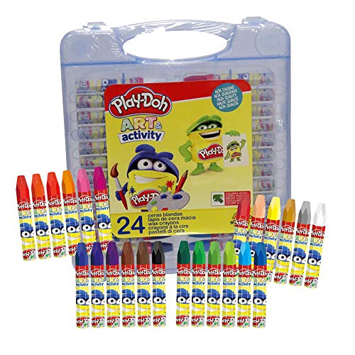 C Y P Brands Wachsmalstifte, 24 verschiedene Farben, für Kinder, Schulmaterial, zum Ausmalen, Play Doh von CYPBRANDS