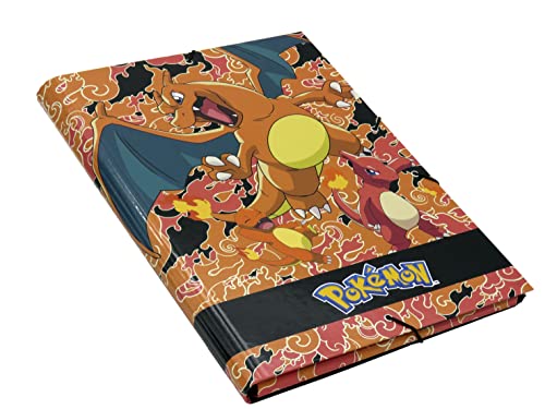 CYPBRANDS Pokémon Klappenmappe, Charmander, Ordner mit Gummi, Orange, offizielles Lizenzprodukt von CYPBRANDS