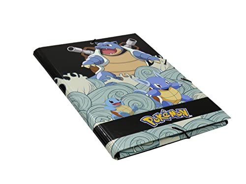 CYPBRANDS Pokémon Klappenmappe, Squirtle, Schwarz, offizielles Lizenzprodukt von CYPBRANDS