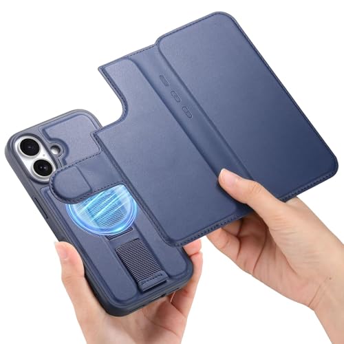 CYPOSLDN Brieftaschen-Etui Für iPhone 16/16 Pro/16 Plus/16 Pro Max, Schlanke, Magnetische, Abnehmbare Leder-Telefonabdeckung Mit RFID-Schutz,16plus,Blue von CYPOSLDN