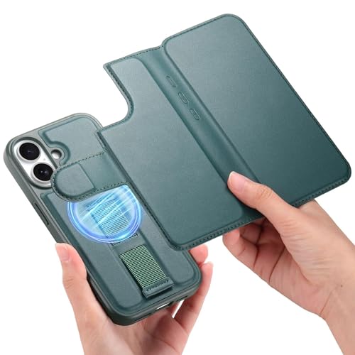 CYPOSLDN Brieftaschen-Etui Für iPhone 16/16 Pro/16 Plus/16 Pro Max, Schlanke, Magnetische, Abnehmbare Leder-Telefonabdeckung Mit RFID-Schutz,16pro max,Green von CYPOSLDN