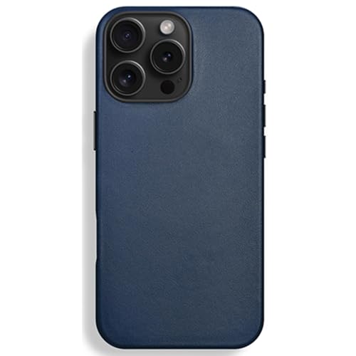 CYPOSLDN Echtlederhülle Für iPhone 16/16 Pro/16 Plus/16 Pro Max, Magnetisches Kabelloses Laden, Business-Fallschutzhülle, Faserfutter, Kratzfeste Schale,16pro max,Blue CYPOSLDN Echtlederhülle Für iPhone 16/16 Pro/16 Plus/16 Pro Max, Magnetisches Kabelloses Laden, Business-Fallschutzhülle, Faserfutter, Kratzfeste Schale,16pro max,Blue von CYPOSLDN