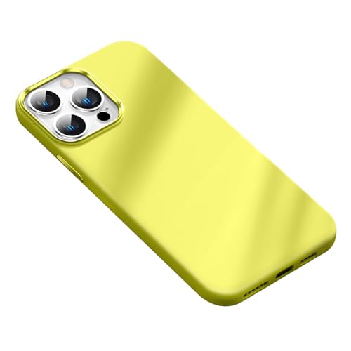CYPOSLDN Flüssigsilikonhülle Für iPhone 16/16 Pro/16 Plus/16 Pro Max, Hautfreundliche Bonbonfarben, Modische, Schlanke Anti-Fall-Hülle Für Männer Und Frauen,16,Yellow von CYPOSLDN
