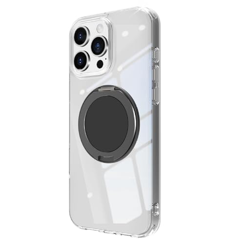 CYPOSLDN Magnetische Hülle Für iPhone 16/16 Pro/16 Plus/16 Pro Max, Farbring, Transparent, Modisch, Schlanke Handyhülle Mit Verstellbarem Ständer,16pro,Black von CYPOSLDN